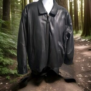 Couture by J Park Men's Lambskin‎ Leather Jacket Size XL Black Full Zip 1102